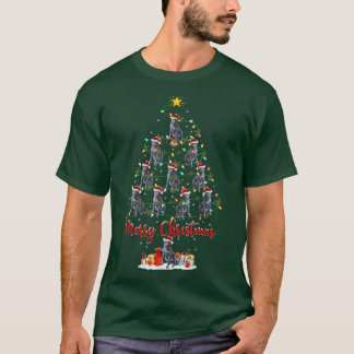 サンタ・ケイン・コルソ・クリーにマッチする杖のコルソ犬のクリスマス Tシャツ