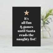 サンタ ゴールド スター モダン ツリー フォント ユーモア クォート シーズンカード (スタンド正面)