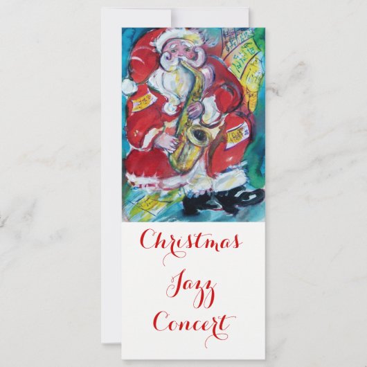 サンタ&サックス、クリスマスジャズパーティーコンサートプログラム 招待状 (正面)