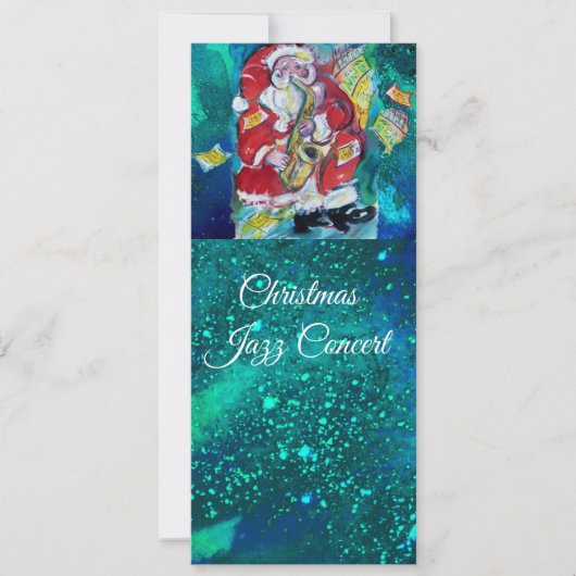 サンタ&サックス、クリスマスジャズパーティーコンサートプログラム 招待状 (正面)