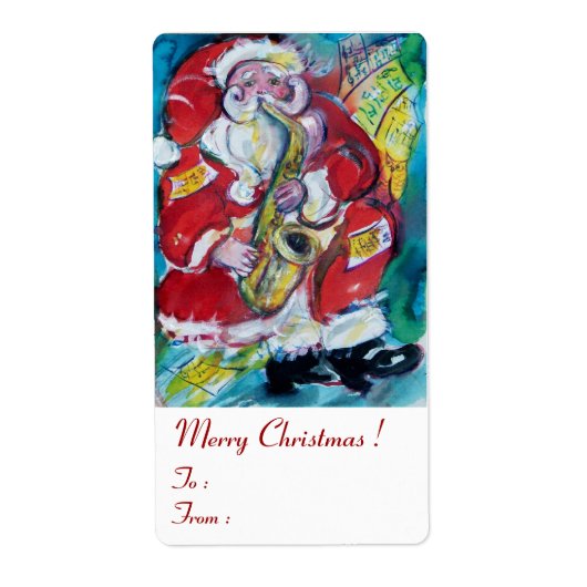 サンタ&サックス、クリスマスジャズパーティー ラベル (正面)