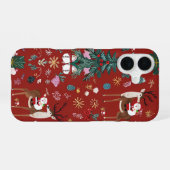 サンタ、サンタクロース、クリスマスの父 iPhone 16ケース (裏面横)