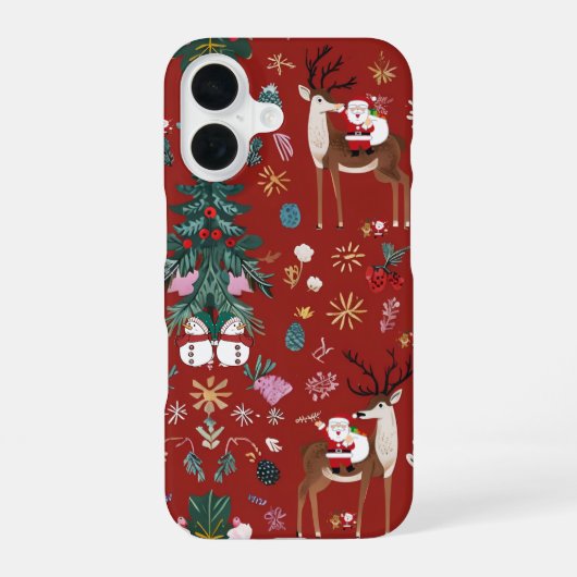 サンタ、サンタクロース、クリスマスの父 iPhone 16ケース (裏面)