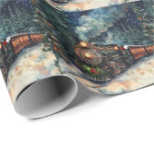 サンタ・サンタ付きクリスマス鉄道列車 ラッピングペーパー (ロールコーナー)