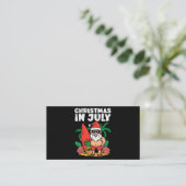 サンタ・サーファービーチクリスマスおもしろい7月の夏 名刺 (スタンド正面)