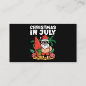 サンタ・サーファービーチクリスマスおもしろい7月の夏 名刺 (正面)