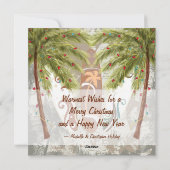 サンタ&サーフボードビーチメリークリスマスグリーティング シーズンカード (裏面)