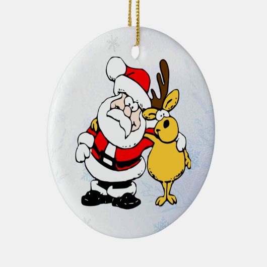 サンタ&ザートトナカイクリスマスオーナメント セラミックオーナメント (右)