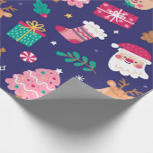 「サンタ&シカ」 ラッピングペーパー (角)