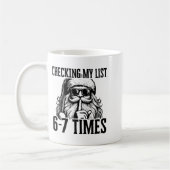 サンタ・シックス・セブン 6 7 ミーム 面白い クリスマス ホリデー H コーヒーマグカップ (左)