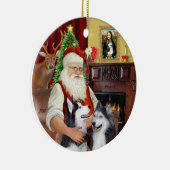 サンタ – シベリアのハスキー州(2) セラミックオーナメント (右)