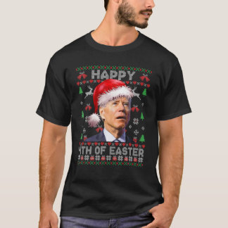 サンタ・ジョーバイデン氏イースターの醜いクリスマスの幸せ4th tシャツ