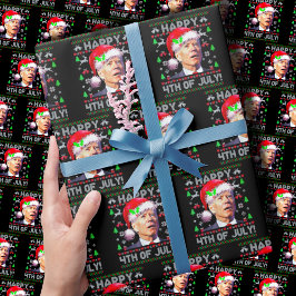 サンタ・ジョーバイデン氏ハッピークリスマスファースト4th醜いクリスマス ラッピングペーパー