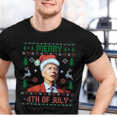 サンタ・ジョーバイデン氏ハッピークリスマスファースト4th醜いクリスマス tシャツ
