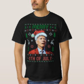サンタ・ジョーバイデン氏ハッピークリスマスファースト4th醜いクリスマス tシャツ (正面)