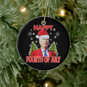 サンタ・ジョーバイデン氏7月のクリスマスおもしろい4日 セラミックオーナメント