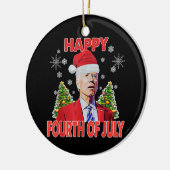 サンタ・ジョーバイデン氏7月のクリスマスおもしろい4日 セラミックオーナメント (左)