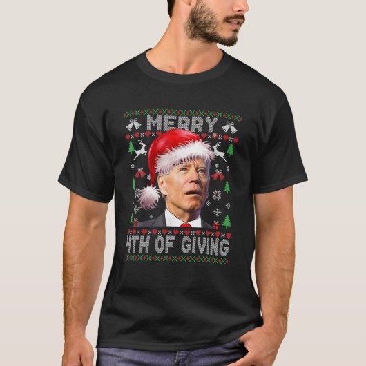 サンタ・ジョーメリーバイデン氏の醜い与えクリスマスの4th tシャツ (正面)