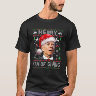 サンタ・ジョーメリーバイデン氏の醜い与えクリスマスの4th tシャツ