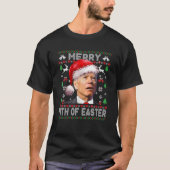 サンタ・ジョーメリー・バイデン氏イースターの醜いクリスマスの4番目 Tシャツ (正面)