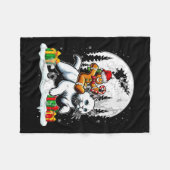 サンタ・ジンジャーブレッド猫クリスマスキッズトドル フリースブランケット (正面(横))