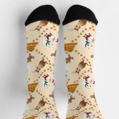 サンタ・ジンジャーブレッド雪だるま・クリスマス ソックス (上部)