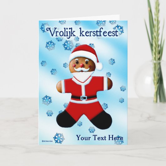サンタ・ジンジャーブレッド – Vrolijk kerstfeest カード (正面)