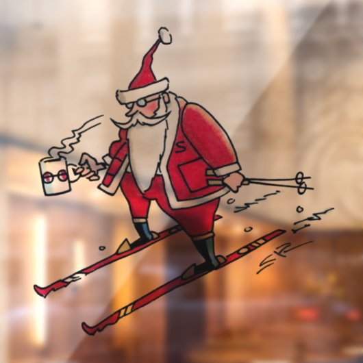 サンタ・スキーのシースルー窓のバックスティック ウィンドウサイン (シート2)