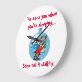サンタ・ストーカー・ジョーク ラージ壁時計 (傾斜)