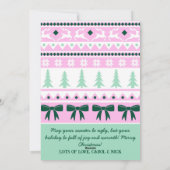 サンタ&スノーフレーク付きの醜いセーター シーズンカード (裏面)