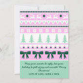 サンタ&スノーフレーク付きの醜いセーター シーズンカード (裏面)