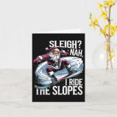 サンタ・スノーボーダークリスマススノーボードI Ride The カード (黄色い花)