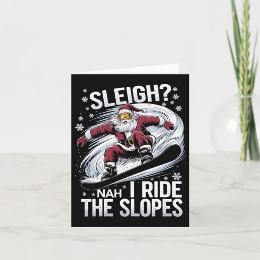サンタ・スノーボーダークリスマススノーボードI Ride The カード (正面)