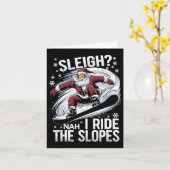 サンタ・スノーボーダークリスマススノーボードI Ride The カード (黄色い花)