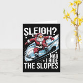 サンタ・スノーボーダークリスマススノーボードI Ride The カード (黄色い花)