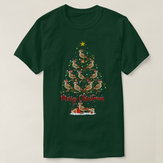 サンタ・スパロー・クリスマにマッチするスパロー・バードラバー Tシャツ (デザイン正面)
