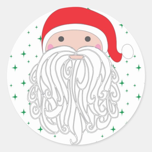 サンタ・スパークルステッカー ラウンドシール (正面)