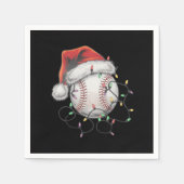 サンタ・スポーツ・クリスマス野球選手 スタンダードカクテルナプキン (正面)