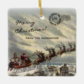 サンタ・スリーによるメリークリスマスデリバリー セラミックオーナメント (正面)