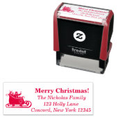 サンタ、スリーのトナカイの家族の名前 セルフインキングスタンプ (インサイチュ)