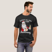 サンタ・スリー終日続きシャルドネ・クリスマスウィン Tシャツ (正面フル)