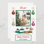 サンタ&スリー、冬のコテージメリークリスマス シーズンカード (正面/裏面)