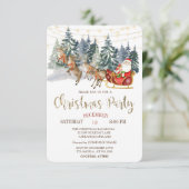 サンタ、スレイ、トナカイ、森のクリスマスパーティー 招待状 (スタンド正面)