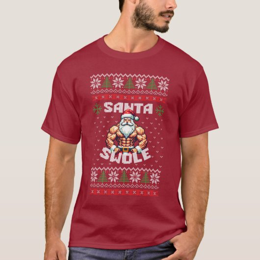 サンタ・スワールの醜いクリスマスセーター Tシャツ (正面)