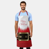 サンタ・スーツと顎鬚 エプロン (着用した状態)