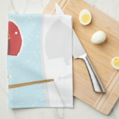 サンタ・スーツのクロスラインのクリスマスキッチンタオル キッチンタオル (四つ折り)