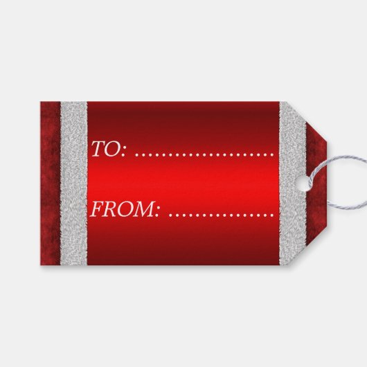 サンタ・スーツ赤いクリスマス ギフトタグ (正面(横))