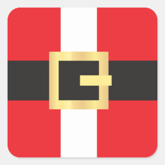 サンタ・スーツ・ベルト・クリスマス スクエアシール