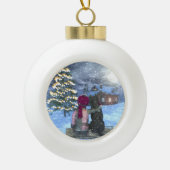 サンタ・セラミックスボールのクリスマスオーナメントを見る セラミックボールオーナメント (正面)