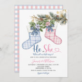 サンタ・ソックスのクリスマスジェンダーが明らかにする 招待状 (正面/裏面)